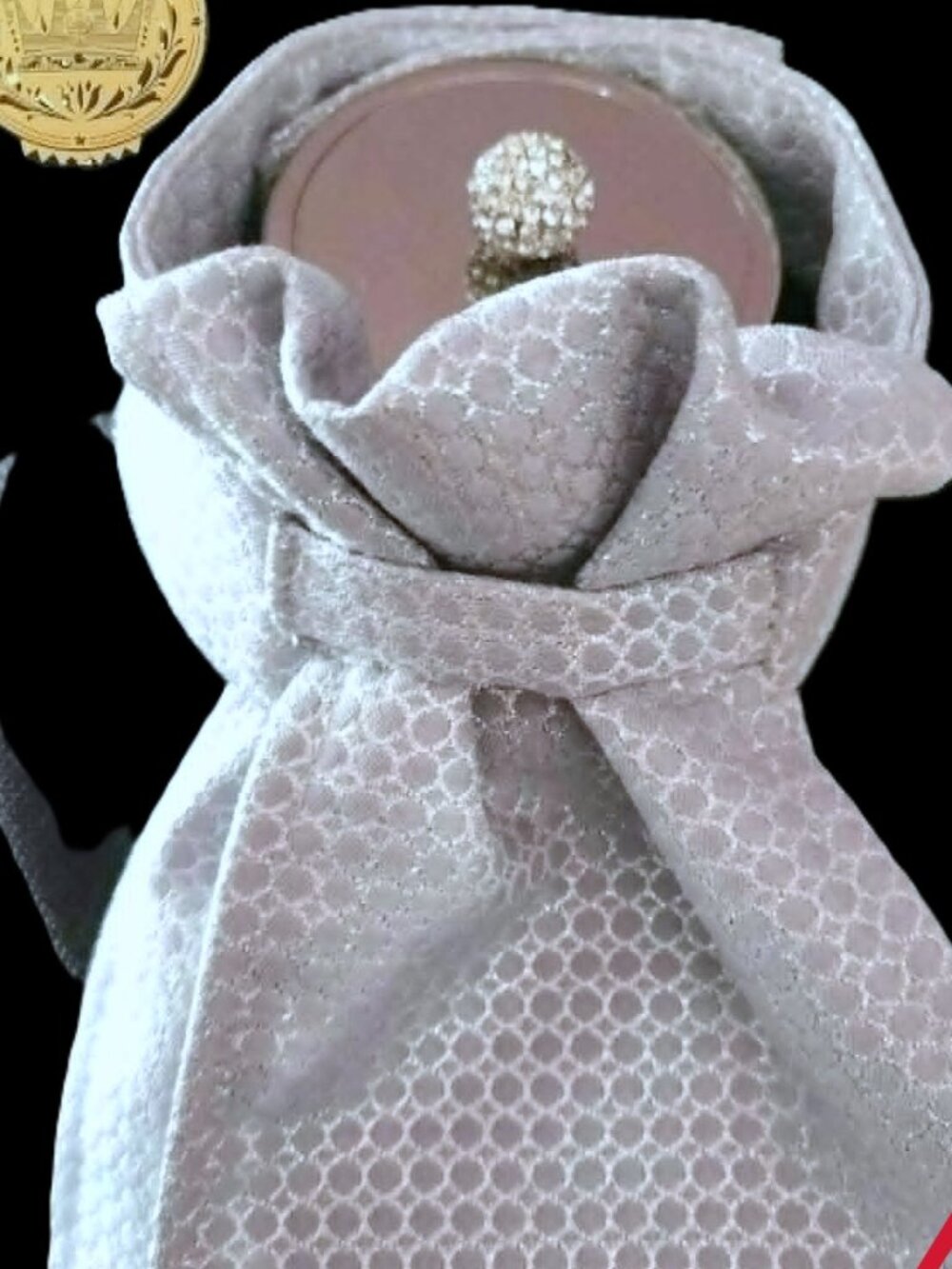 STOCK TIE for Equestrians Pre-Tied SILVER DOT OSFA New by ORNAMENTS